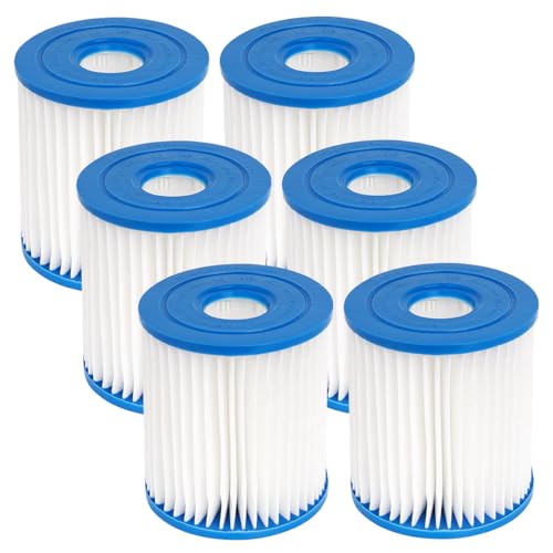 FFyan 6 Stück Schwimmbad Ersatzkassette 28601/28602 Pumpfilter für Intex Typ H 29007E Set Cartridge Filter für Außenpool Pools Spa Whirlpool von FFyan