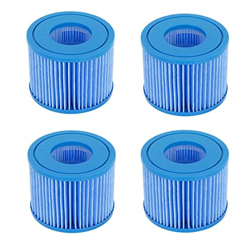 FFyan Filterkartusche Wasserfilter 4er Set Ersatz-Schwimmbadfilter für Bestway, Größe VI Filterpatrone, kompatibel mit Lay-Z-Spa, Miami, Vegas, Palm Springs, Paris Monaco（Verbesserte Edition） von FFyan