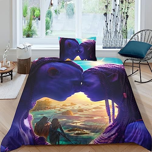 FGAITH 3D Bettbezug Bettwäsche Set Geeignet FürKinder Und Jugendliche Avatar Muster Modern Mikrofaser Bettbezug Mit Verdecktem Reißverschluss Und Kissenbezu Single（135x200cm） von FGAITH