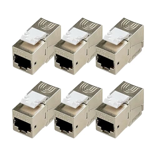 FGB 10Gbps RJ45 Kupplung CAT 6A Keystone Modul -Geschirmt Keystone Jack - Werkzeuglose Modulare Ethernet Netzwerk Verbinder für Verlängerung Ethernet Kabel- 6 Stück FGB 10Gbps RJ45 Kupplung CAT 6A Keystone Modul -Geschirmt Keystone Jack - Werkzeuglose Modulare Ethernet Netzwerk Verbinder für Verlängerung Ethernet Kabel- 6 Stück von FGB