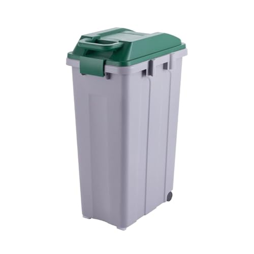 FGDERF Abfalleimer Abfallbehälter for den Außenbereich mit Abdeckung, großer klassifizierter Mülleimer mit 2 Rädern, Abfallbehälter for den Außenbereich Küche (Color : Green, Size : 45L) von FGDERF