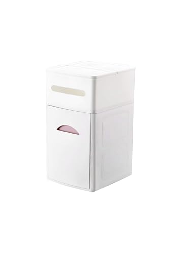 FGDERF Abfalleimer Großer Abfallbehälter mit Deckel, 2,6 Gallonen Fassungsvermögen, Nass- und Trockenklassifizierung, for Badezimmer-Schlafzimmer-Abfallkörbe Küche (Color : Blanc) von FGDERF