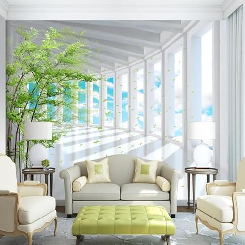 Fototapete 3D blauer himmel grüner baum raum tapete wohnzimmer tv sofa hintergrund tapete 400CM(W)*280CM(H) von FGDFGGDXC