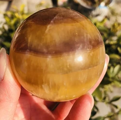 FGDIUCVN 55–60 Mm Natürliche Gelbe Quarzkugel. Gelbe Kristallkugel, Fluorit-Kugel, Energie-Edelstein, Heimdekoration von FGDIUCVN