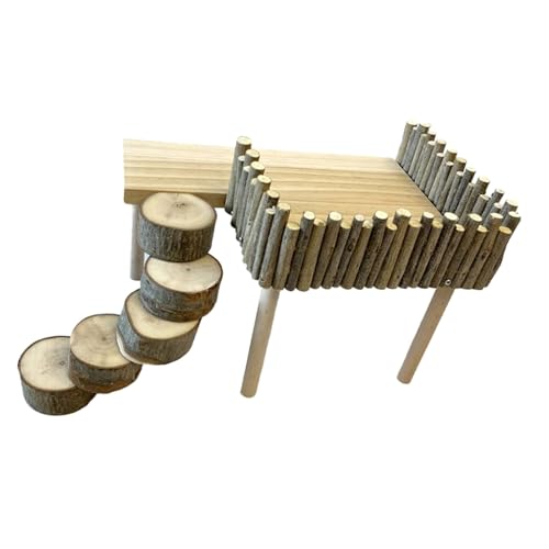 FGDTREE Kletterleiter aus Holz, praktisches Hamsterspielzeug, verdickte Unterhaltung, glatter Hamster, Landschaftsbau von FGDTREE