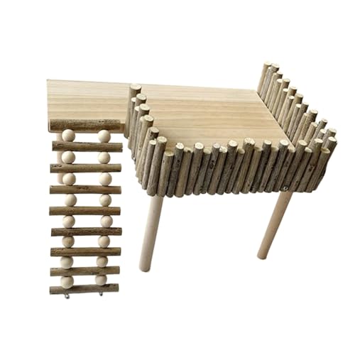 FGDTREE Kletterleiter aus Holz, praktisches Hamsterspielzeug, verdickte Unterhaltung, glatter Hamster, Landschaftsbau von FGDTREE