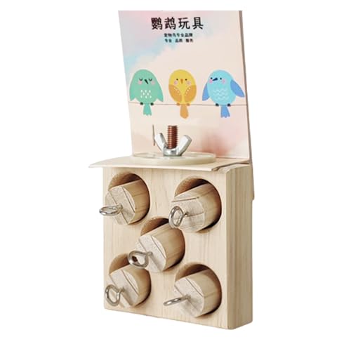 FGDTREE Natürliches Holz Papageien Futterspielzeug Mit Springplattform Pet Bird Accessoire Verbessert Die Anreicherung Von Vogelinformationen Und Aktivität Käfig von FGDTREE