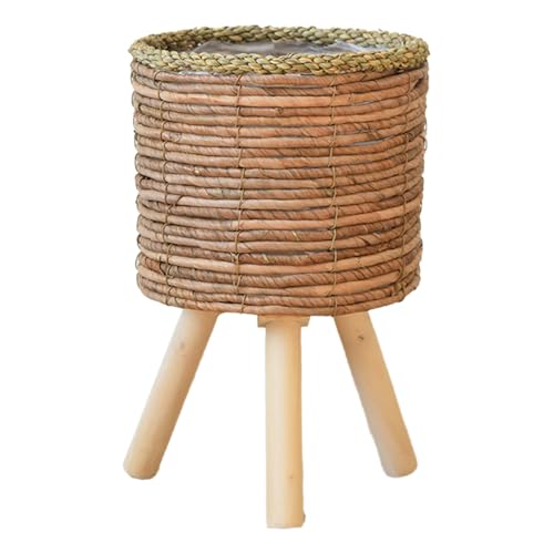 FGDTREE Rattan Webenpflanztöpfe Behälter Handgewebte Pflanzentöpfe Und Leckdosengartenbehälter Für Den Innenraum Freien Freien Rattan Ständer von FGDTREE