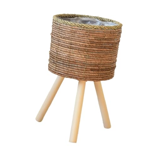 FGDTREE Rattan Webenpflanztöpfe Behälter Handgewebte Pflanzentöpfe Und Leckdosengartenbehälter Für Den Innenraum Freien Freien Rattan Ständer von FGDTREE