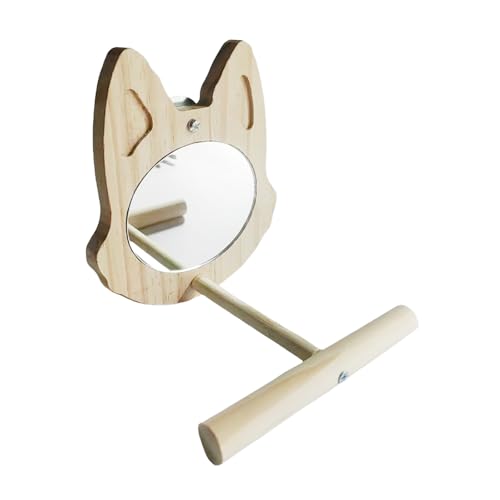 FGDTREE Vogel verspiegelt mit Sitzstange aus Holz, Spielspielzeug für Sittiche, Nymphensittiche, Nymphensittiche, Finken, Kanarienvögel und kleine von FGDTREE