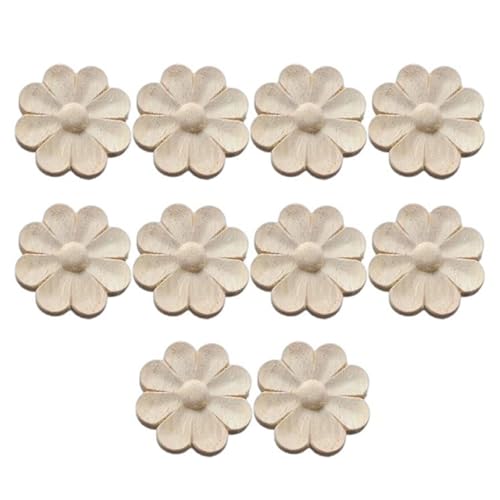 Massivholz Kreisförmige Geschnitzte Blumenapplikationen Vintage Inspiriertes Ornament Die Für Schränke Und Türplatten Geeignet Sind 10pcs Dekorative Holzmöbel Verzierung von FGDTREE