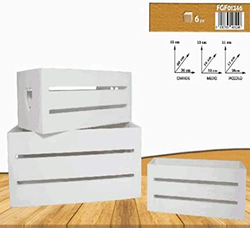 FGF IMPORT EXPORT Holzkisten Weiß, 3 Stück 01246, wie abgebildet von FGF IMPORT EXPORT