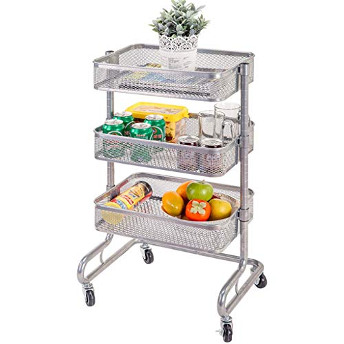 3-lagiger Lagerregal Rollwagen auf Rollen, verchromte Trolleys von FGFTHJBJNBDKFVFNVJNFBNVJG