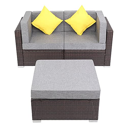 3-teiliges Terrassen-Ecksofa-Set aus Polyethylen-Rattan, Gartenmöbel-Set 3-teiliges Terrassen-Ecksofa-Set aus Polyethylen-Rattan, Gartenmöbel-Set von FGFTHJBJNBDKFVFNVJNFBNVJG