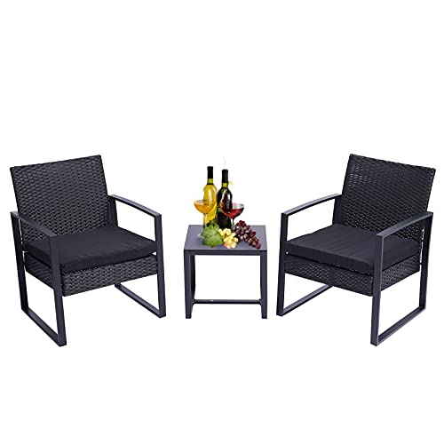 3-teiliges Terrassenset für den Außenbereich, Rattanstuhl, Gesprächssets mit Couchtisch für den Hof von FGFTHJBJNBDKFVFNVJNFBNVJG