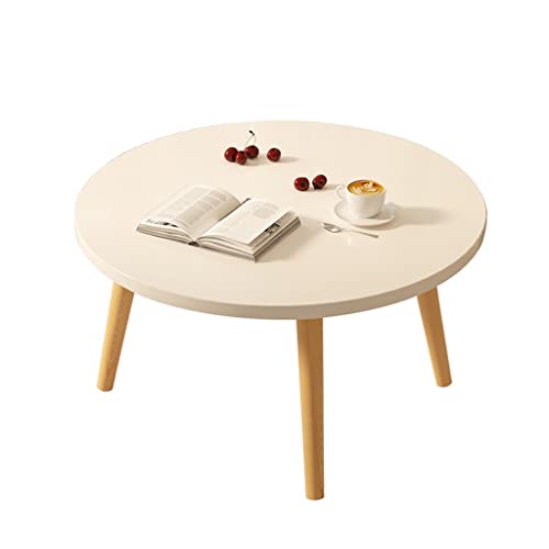 Balkon auf dem Boden sitzend, kleiner runder Tisch, Mini-Schlafzimmer, Erkerfenster, kleiner Couchtisch, runder Haushaltstisch (warmweiß, 60 x 50 cm) von FGFTHJBJNBDKFVFNVJNFBNVJG