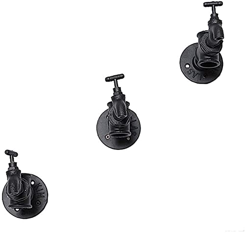 Blumenständer Wand Weinregal Metall Eisen Wandmontage Weinregal Wasserpfeife Wasserhahn Design Hängende Weinflaschen Organizer Wanddekoration Display Kann 3 Flaschen Schwarz Regal von FGFTHJBJNBDKFVFNVJNFBNVJG