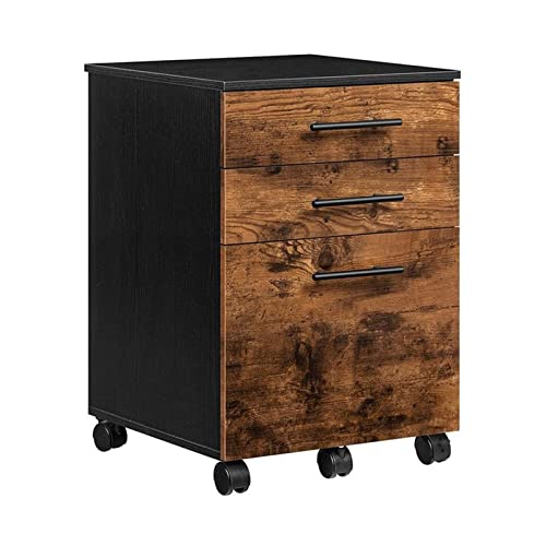 Büroschränke, Regale und Regale, Büro-Aktenschränke, Organizer mit 3 Schubladen, mobiler Sockel, 5 Räder, Schrank mit Hängeregistraturschublade für Heimbüro, Heimbüro, Schränke (Farbe: 1) (Messing) von FGFTHJBJNBDKFVFNVJNFBNVJG