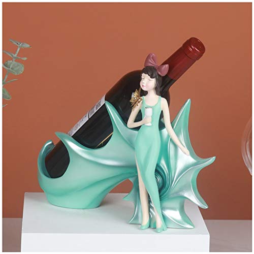 Conch Girl Weinregal Arbeitsplatte Weinregal Weinschrank Theke Weinregal Halter und personalisierte dekorative Ornamente schmal (Farbe: A) von FGFTHJBJNBDKFVFNVJNFBNVJG