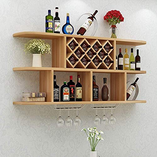 Daily Equipment Stapelbares Weinregal Wandmontage Weinregal Flaschenglashalter Weinregal Schrank Bar Zubehör Regal Weinregal (Farbe: Schwarz, Größe: Einheitsgröße), Braun von FGFTHJBJNBDKFVFNVJNFBNVJG