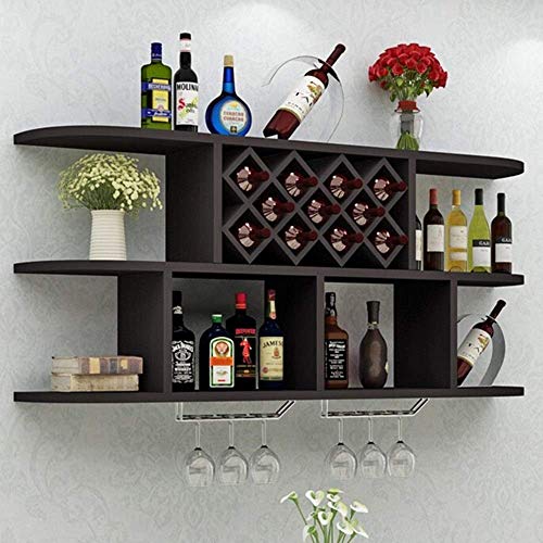 Daily Equipment Stapelbares Weinregal Wandmontage Weinregal Flaschenglashalter Weinregal Schrank Bar Zubehör Regal Weinregal (Farbe: Schwarz, Größe: Einheitsgröße) von FGFTHJBJNBDKFVFNVJNFBNVJG
