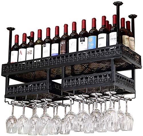 Decken-Weinregal/Weinglashalter/Restaurant- oder Café-Geschirr-Flaschenaufbewahrung/Bar schwebendes Regal/Deckendekorationsregal für Bars, Restaurants, Küchen von FGFTHJBJNBDKFVFNVJNFBNVJG