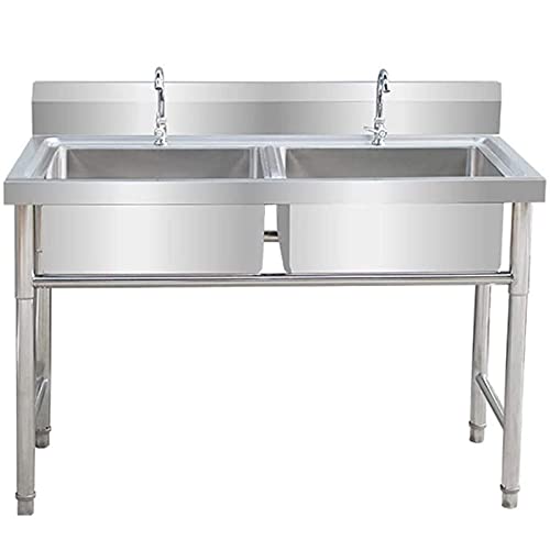 Gewerbliche Spüle aus Edelstahl, verdickte Küchenspüle mit Ständer, Mehrzweckspüle für Hotel/Restaurant/Catering, leicht zu reinigen (Größe: 600 x 600 x 800 mm) von FGFTHJBJNBDKFVFNVJNFBNVJG