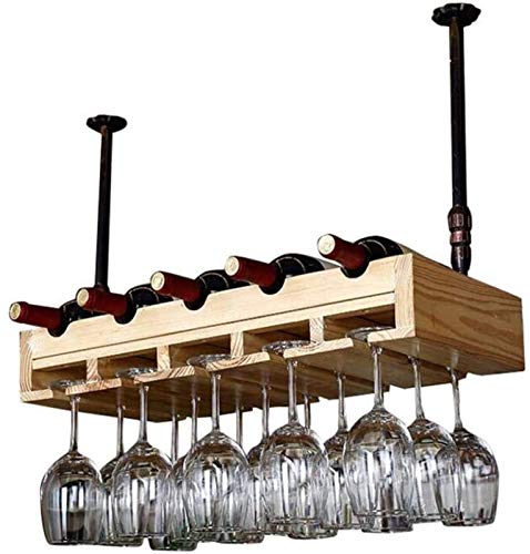 Hängendes Weinregal aus Metall für Weinregal, europäisches Retro-Weinregal aus Massivholz mit Glashalter für Küche/Bar Hängendes Weinregal aus Metall für Weinregal, europäisches Retro-Weinregal aus Massivholz mit Glashalter für Küche/Bar von FGFTHJBJNBDKFVFNVJNFBNVJG