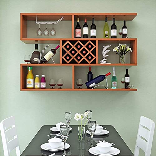 Haushaltsprodukte Flaschenregal Weinregal Weinglashalter 8 Flaschen Holz Weinregal Multifunktionales Wandregal (Farbe: Braun) von FGFTHJBJNBDKFVFNVJNFBNVJG