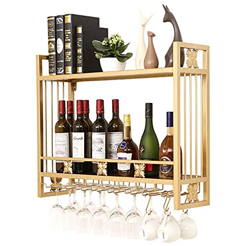 Haushaltsprodukte Flaschenregal Weinregal Weinglashalter Weinregal Multifunktionales Wandregal Holz (Farbe: Gold, Größe: L 100 cm) von FGFTHJBJNBDKFVFNVJNFBNVJG