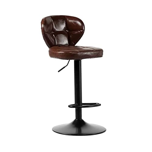 Hohe Barhocker im nordischen Stil, anhebbarer Barstuhl (63–83 cm), moderner, minimalistischer PU-Leder-Rückenlehne, Barstuhl mit drehbarem Hochhocker, Küchentheke, Barhocker (Farbe: B) (Messing) von FGFTHJBJNBDKFVFNVJNFBNVJG