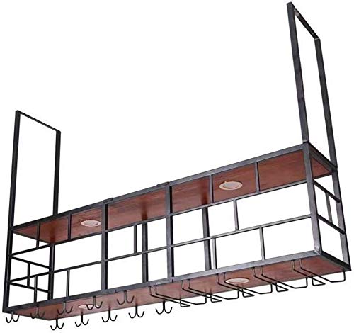 Kreatives Schmiedeeisen Massivholz Aufhängung Bar Dekoration Weinregal Schrank Restaurant Weinhänger Hängeschrank Aufbewahrung (Größe: 120 x 30 cm) von FGFTHJBJNBDKFVFNVJNFBNVJG
