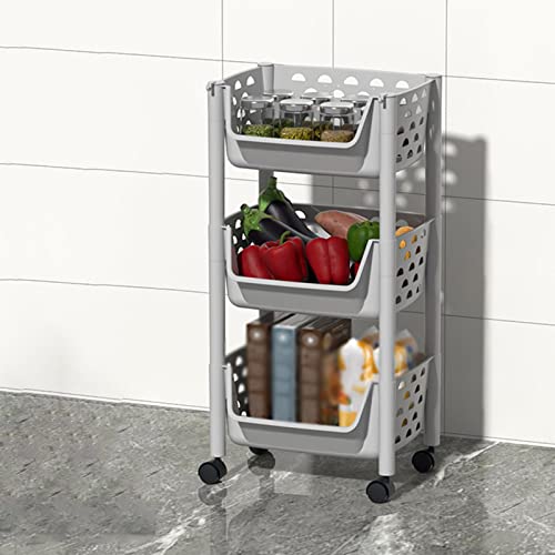 Küchenregal Küche Gemüsekorb Regal Boden Mehrschichtig Gemüse Obst und Gemüse Spielzeug Aufbewahrungsschrank Aufbewahrungskorb Home Cart Lagerregale (Farbe: C-4 Ebenen) (C 3 Ebenen) von FGFTHJBJNBDKFVFNVJNFBNVJG