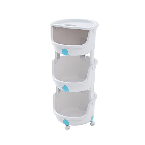 Küchenregal Küche Kunststoff Lagerregal Trolley Gemüsekorb Obst Boden bis Decke Mehrschichtige 4-Rad drehbare Riemenscheibe Lagerregale (Farbe: 2-lagig) (3 Ebenen) von FGFTHJBJNBDKFVFNVJNFBNVJG