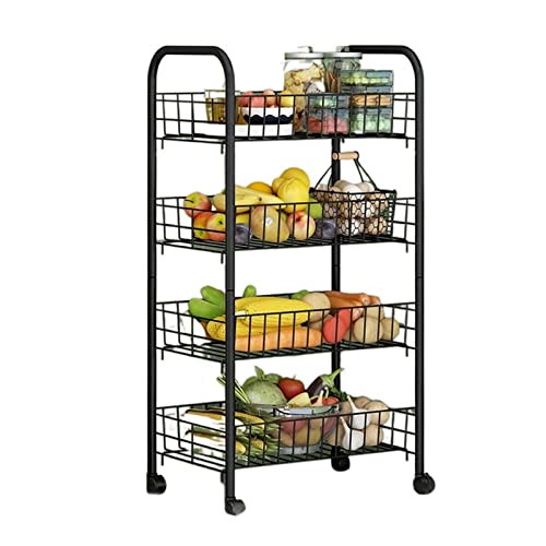 Küchenregal Küche Mehrschichtiges Lagerregal Boden-zu-Decke Beweglicher Trolley Lagerregal Gemüsekorb Zuhause Schlafsaal Lagerregal Auto Lagerregale (Farbe: 4-lagig) (4-lagig) von FGFTHJBJNBDKFVFNVJNFBNVJG