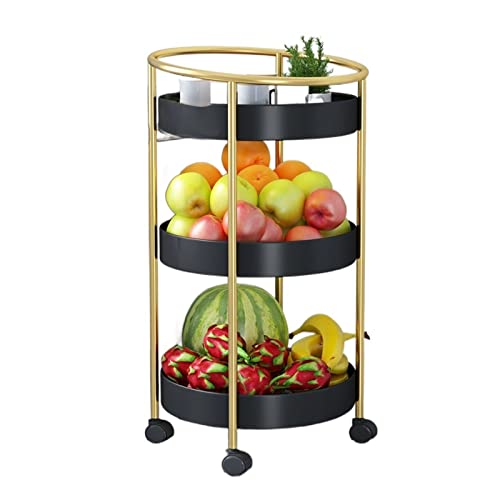 Küchenregal Küchenregal Boden Mehrschichtiger beweglicher Trolley Schlafzimmer Schlafsaal Lagerregal kleines Gemüseregal Zuhause Lagerregale (Farbe: 4-lagig) (3 Ebenen) von FGFTHJBJNBDKFVFNVJNFBNVJG