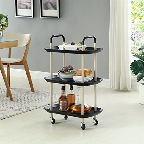 Mobiler Trolley mit 3 Ebenen, nordischer Stil, einfacher Küchenwagen, Wohnzimmer, Aufbewahrungsregal (Farbe: E, Größe: 88 x 58 x 37 cm) (D 88 x 58 x 37 cm) von FGFTHJBJNBDKFVFNVJNFBNVJG