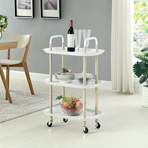Mobiler Trolley mit 3 Ebenen, nordischer Stil, einfacher Küchenwagen, Wohnzimmer, Aufbewahrungsregal (Farbe: E, Größe: 88 x 58 x 37 cm) (E 88 x 58 x 37 cm) von FGFTHJBJNBDKFVFNVJNFBNVJG