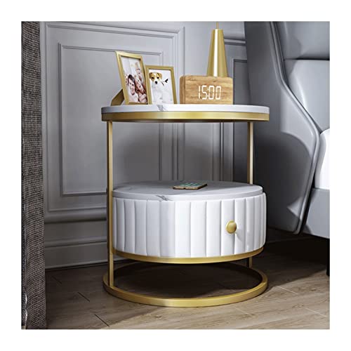 Nachttisch Marmor Sofa Eckschrank Schlafzimmer Aufbewahrung Nachtschrank Spind Schublade Runder Nachttisch (Farbe: 06) (2) von FGFTHJBJNBDKFVFNVJNFBNVJG
