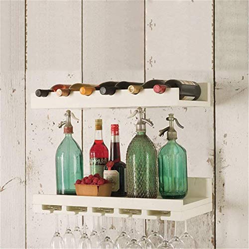 Nordic Retro Massivholz Weinregal Wandregal Wandbehang Hängender Weinschrank Kreativer Kelchregal Traubenbecherhalter Weiß (Farbe: Schwarz) von FGFTHJBJNBDKFVFNVJNFBNVJG