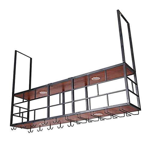 P Hängendes kreatives Bar-Eck-Weinregal, Restaurant-Regal, Dekoration, Wandschrank, Stielglashalter, Bar, Weinschrank, Aufhänger, 120 x 30 cm von FGFTHJBJNBDKFVFNVJNFBNVJG