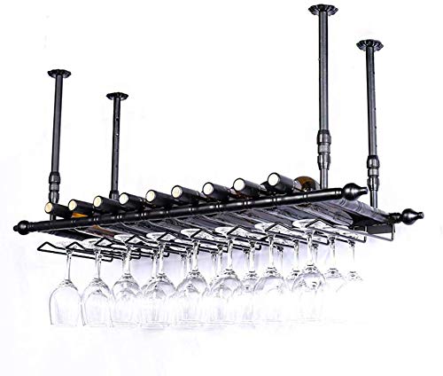 Schwarzes Wand-Weinregal aus Metall zum Aufhängen, Kelchhalter, Regal, zum Aufhängen, Weinglashalter, Weinflaschenhalter, Wandregal, Aufbewahrung, Organizer von FGFTHJBJNBDKFVFNVJNFBNVJG