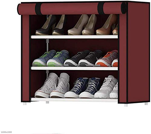 Simple Furniture DLDL Home Dormitory Economy Staubdichte Aufbewahrung Schuhschrank Mehrschichtige Montage Schuhregal (Farbe: Rosa) (Farbe: Weinrot) von FGFTHJBJNBDKFVFNVJNFBNVJG