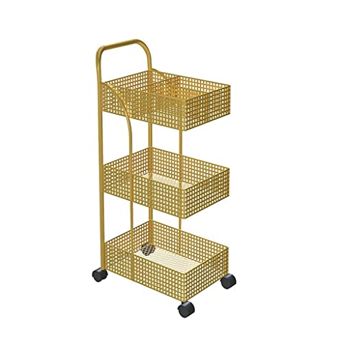 Skandinavische Eisenregale, Schlafzimmer, Küche, Metall, abnehmbar, Badezimmer-Aufbewahrungsregal mit Rollen, Trolley (D 1) von FGFTHJBJNBDKFVFNVJNFBNVJG