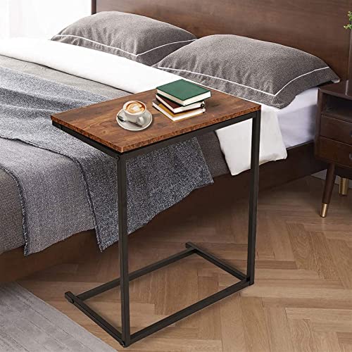 Sofatisch, C-Form, Sofa, kleiner Beistelltisch mit robustem Rahmen, Holz, C-Tisch, Wohnzimmer-Tablett, Tisch (D) von FGFTHJBJNBDKFVFNVJNFBNVJG