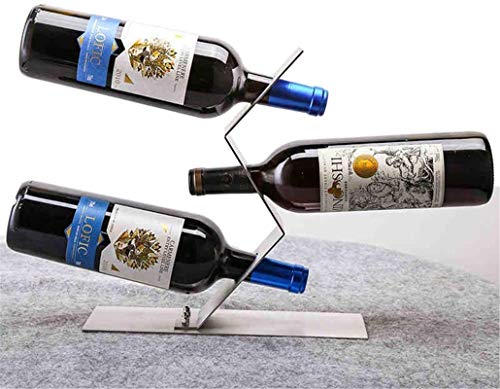 Tisch-Weinregal Likörflaschen Rotweinflaschenhalter Metall Weinregal Kupferfarbe Metall Weinglasregal (Farbe: Silber, Größe: 28 x 28 x 8,5 cm) von FGFTHJBJNBDKFVFNVJNFBNVJG