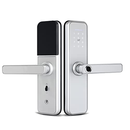 Tuya Smart Fingerabdruck-Türschloss, digitales elektronisches Schloss mit App-Passwort-Entriegelung für die Sicherheit zu Hause (Größe: 45) () von FGFTHJBJNBDKFVFNVJNFBNVJG