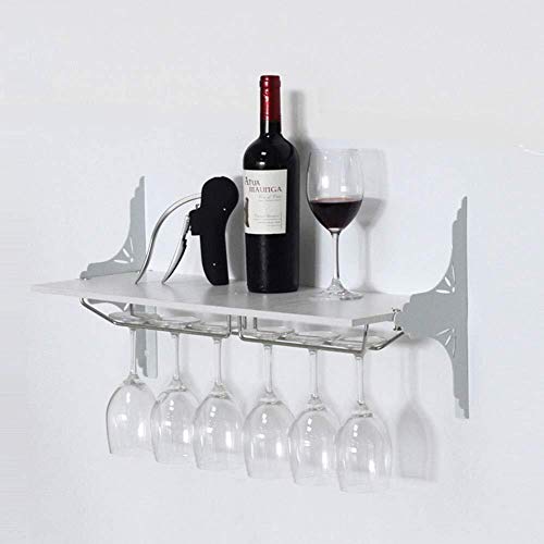 Wandmontierter Weinglas-Aufhänger für 6 Weingläser, Eisen, einfache Innendekoration, tragbar, modern, minimalistisches Design für (Farbe: Weiß) von FGFTHJBJNBDKFVFNVJNFBNVJG