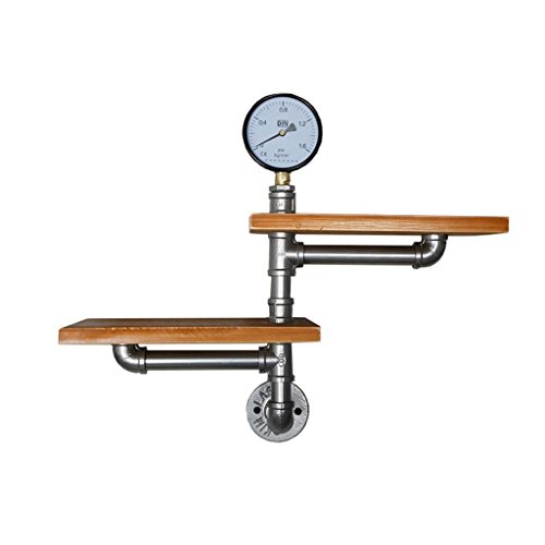 Wandregal Schweberegale Rohr Sh 2 Etagen Schweberegale Vintage Meter Dekoratives Wandregal Eckrahmen Schindelständer im Retro-Stil Rack mit Eisen Holz Silber Wasserrohr Wandregal Schweberegale Rohr Sh 2 Etagen Schweberegale Vintage Meter Dekoratives Wandregal Eckrahmen Schindelständer im Retro-Stil Rack mit Eisen Holz Silber Wasserrohr von FGFTHJBJNBDKFVFNVJNFBNVJG