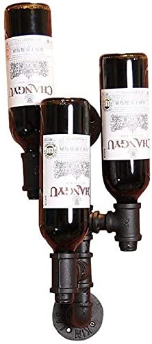 Weinflaschenhalter, Wandmontage, Vintage-Stil, mit Metallstange, rustikales Weinregal, Wandmontage, Organizer für Wand-Weinregal mit schwebenden Regalen Weinflaschenhalter, Wandmontage, Vintage-Stil, mit Metallstange, rustikales Weinregal, Wandmontage, Organizer für Wand-Weinregal mit schwebenden Regalen von FGFTHJBJNBDKFVFNVJNFBNVJG